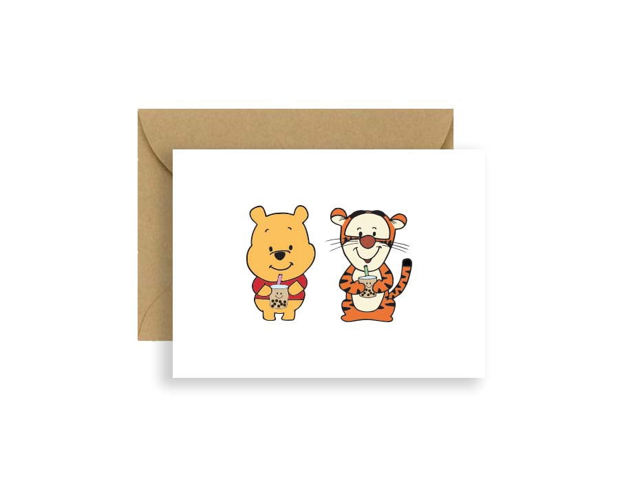 Pooh Bear and Tigger Boba Mini Card