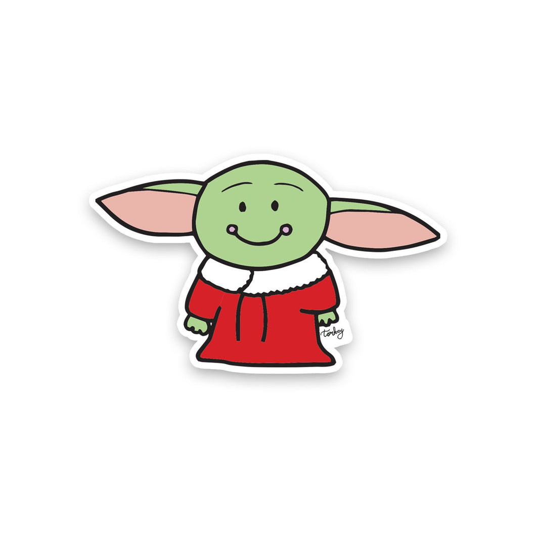 Baby Yoda Holiday Vinyl Sticker