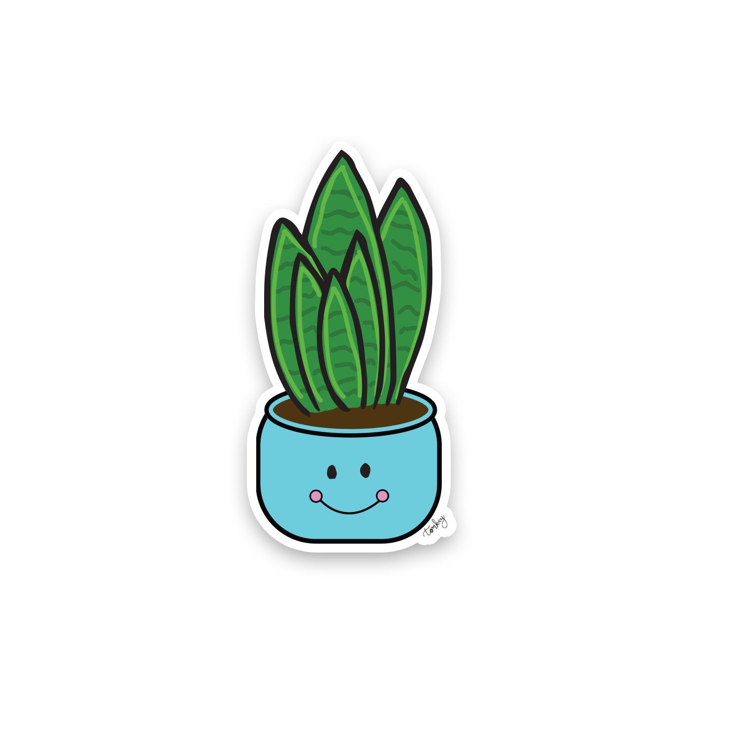 snake plant sticker Snake Plant Vinyl Sticker – tomkcy creations