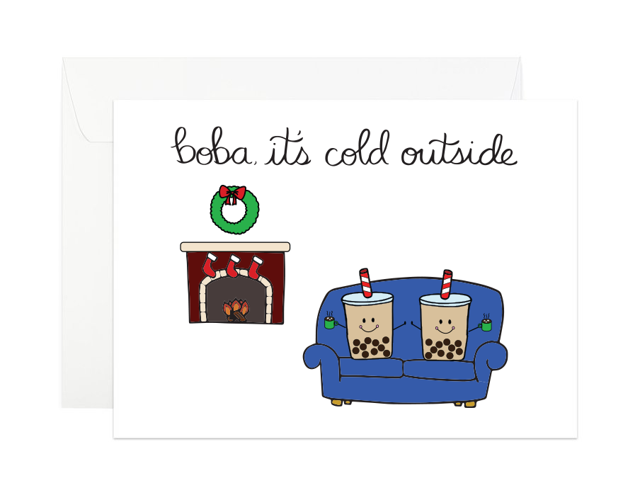 Boba it's Cold Outside Holiday Card