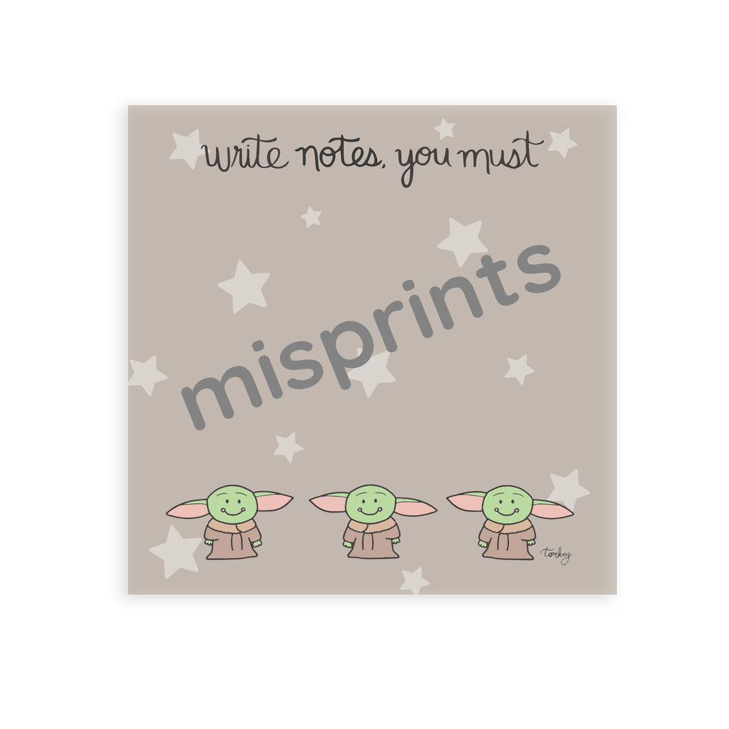 Yoda sticky notes (misprints)