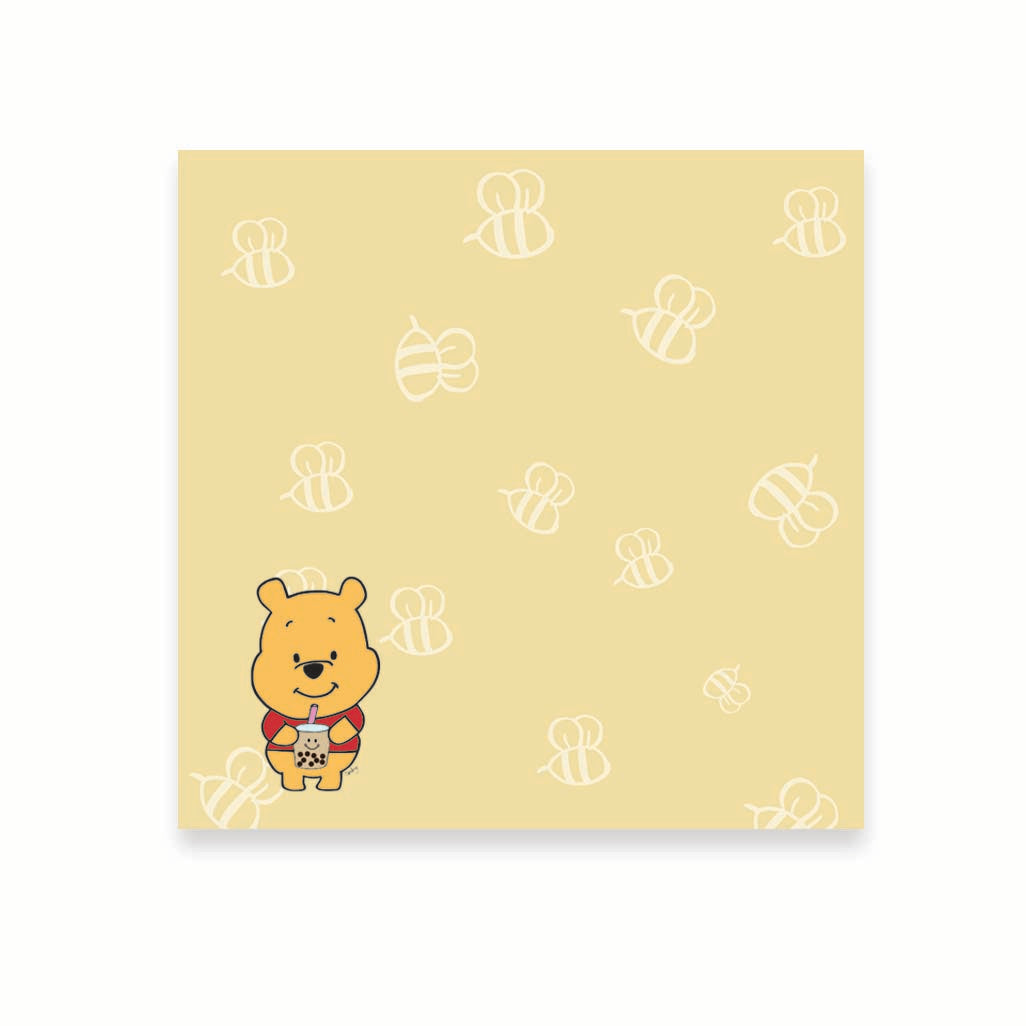 Pooh Bear Boba sticky notes