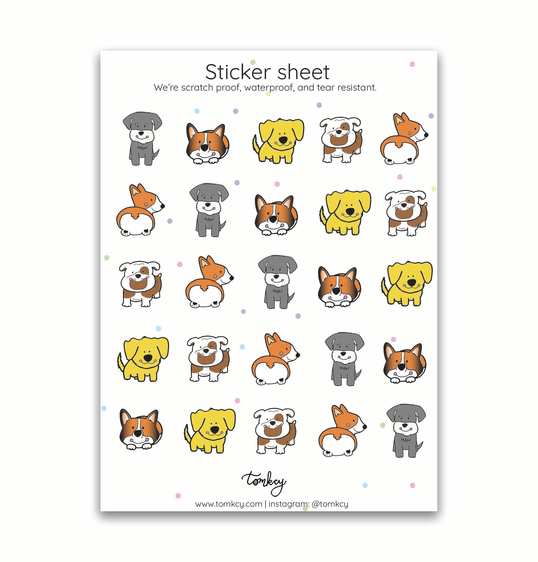 Dog Sticker Sheet – tomkcy creations