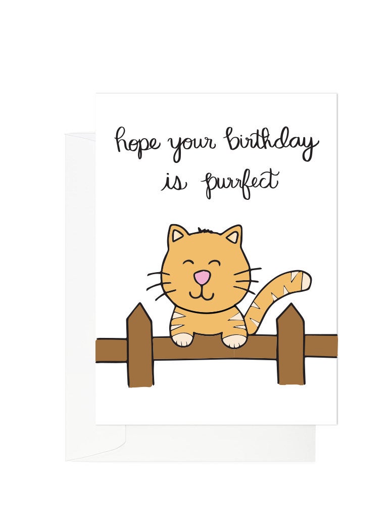 Hope your Birthday is Purr-fect Birthdy Card