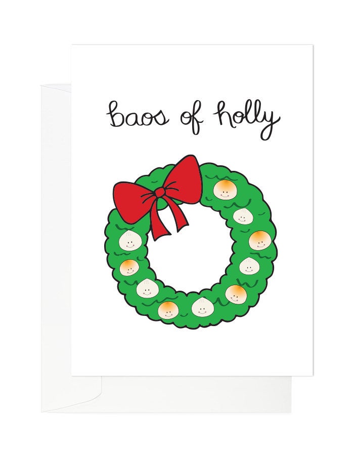 Baos of Holly Holiday Card